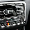 Carbon Fiber CD Luftkonditionering Kontrollpanel Bilklistermärken För Mercedes W169 W245 W117 W156 A klass B klass CLA GLA