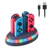 Manette Mobile pour commutateur Joy-con chargeur de manette accessoires chargeur de manette lumineuse 4 ports pour manettes mobiles MB-BK002