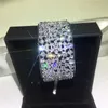 Luksusowa dama Bangle Cuff 5a Cubic Crirconia Białe złoto wypełnione imprezę Bransoletki bransoletki dla kobiet Wedding Accessaries233d