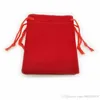 5x7cm aksamitne sznurka woreczka torba biżuterii Świąteczne torby na prezent ślubne Czarnoczerwono -różowy niebieski 10 kolor GB1459250U