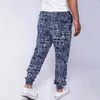 SHUJIN Erkekler Baskılı Keten Pantolon Sonbahar Streetwear Joggers Pantolon Moda İpli Hip Hop Gevşek Harem Pantolon Erkek Sweatpants Y19060601