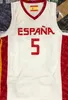 Maglia da basket stampata della Coppa del Mondo 2023 Spagna 4 Pau Gasol 14 Willy Hernangomez 9 Ricky Rubio 16 Usman Garuba 21 Alex Abrines 5 Rudy Fernandez 8 Dario Brizuela Aldama