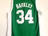 High School Charles Barkley Jersey 34 Men College Sport Basketball Jersey 14 Barkley Uniform Stitched Green Navy Blue White Free Frakt