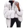 Damen Kunstpelzmäntel Winter 2019 Faux Pelzjacke Frauen plus Größe kurzer Mantel warme Pelzjacke Langarm Outerwear#G3