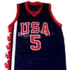 JJason Kidd #5 Team USA Retro-Basketball-Trikot für Herren, genäht, individuell, mit beliebiger Nummer und Namen, Top-Qualität