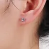 Pendientes de tuerca de Hip Hop para hombre, joyería de alta calidad, pendientes cuadrados de plata de ley s925 con diamantes de imitación para hombre 270C