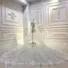 Heißer Verkauf Sparkly 3M Lange Hochzeit Schleier Kathedrale Länge Eine Schicht Applizierte Tüll Pailletten Braut Schleier Für Frauen haar Zubehör