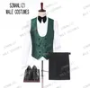 Elegant Groom Dress 2019 Classic Italian Tuxedo Suit Design Burgundy Leaves Velvet Lapel Men Suits For Wedding Party Tuxedos