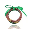 Glitter Filled Jewelry Bangle Stardust Silicone Circle Women Bowknot Jelly Bangles Bracelet Girls 2021 Gift 5 Pcs/Set