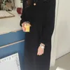 Kadın Sonbahar Kış Uzun Kollu Uzun Kazak Elbise Kadın Kazak Düz Örme Katı Kore Giysi Artı Boyutu Elbise Femme