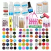 72 Kleuren Acryl Glitter Poeder Kit Nail Art Decorations Set Borstel voor Nail Pusher Vernis Semi Permanente UV Set