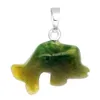 Natural gemstone pendant set 12 mixed color rhinoceros shape agate pendant wholesale