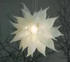 Artystyczny Okrągły LED Kryształowy Żyrandol Lampa Biały Wedding Home Dekoracyjne Zawieszenie Wisiorek Lampy Ręcznie Dmuchane Szklane Żyrandole Oświetlenie
