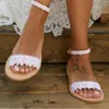 Nan jiu montagna sandali estivi sandali da donna sandali piatti a colori solidi pizzi open toe matrimonio plus size 34-43