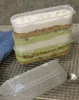 251ml Dondurma Kutusu Uzun Şeffaf Plastik Kutu için Pasta Peynirli Kek Tutucu Kutuları