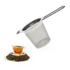 304 Stainless Steel Tea Silter med handtag Lös blad Tea Infusionskorgfilter med lock WB1935