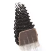 Malaio Encaracolado Profundo Cabelo Humano Pacotes Com Fecho de Cabelo Peruano 4 Pacotes com 4 * 4 Fechamento de Renda Onda do Corpo Onda Solta Profunda Extensões de Cabelo