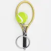 Sport Tennis Keychain Simulation Tennis Racket Nyckelringar Nya modesmycken Handväska hänger marknadsföring gåva