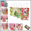 Kraft Kağıt Çanta Şeker Kutusu Goodie Poşetler Kağıt Hediyelik Çanta Noel Sweets Popcorn Kutusu yılbaşı partisi Noel DIY Dekorasyon Packaging