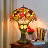 Art Deco LED Tiffany Iron Glass Art Deco Led Lamp.led Light.Table Light.Table Lamp.Desk Lamp.resin bazy do sypialni Study