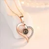 Wholesale-fashion vision pendant necklaces trendy stainless necklace heart round good quality jewelry with box packing model no. NE934-12