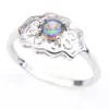 10 PCS RAINBOW MYSTIC TOPAZ GEMS 925 Sterling Silver Ring for Women's WeddingEngagemet Party Jewelry American Australia holi234l