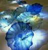 Murano 램프 매달려 접시 예술 손으로 날아가 추상 램프 블루 유리 꽃 벽 예술