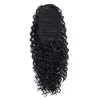 Curly Human Hair Ponytail med Wrap Drawstring 1 stycke, 3C Brazilian Hairs Natural Färg Afro Kinky Curl Hairpiece Clip-In Extensions Ponytails 160g