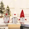 Wesołych Świąt Gwiazda Kapelusz Szwedzki Santa Gnome Pluszowe Lalki Ozdoby stołowe Handmade Elf Faszerowany Zabawki Domowe Dom Party Decor jk1910