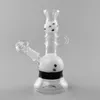 Hookah Big Clearance Sale! 18 cm lång glas vattenrör vit med svart vågpunkt tekanna form tabacco bong