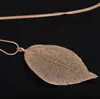 Leaf gold-plated Long Necklace personality simple leaf sweater chain DAN392 mix order Pendant Necklaces