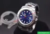 N Bästa Editio Fashion 2836-3135 Automatisk rörelse Sapphire Water Proof Man Watches 904l Fine Steel 40mm Diameter Designer Watches Blue Luminous
