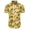 Hawaiian Floral Men's Short Sleeve Skjorta Mode Hot Försäljning Kortärmad Skjorta Sommarkation Skjortor För Män