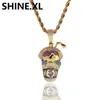 Mens Hip Hop Jewelry Crystal Multicolor Cartoon Money Cup Collar Colgante con Cadena de Cuerda Cadena Cubana Iced Out Zircon Bling Collar