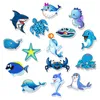 49pcs / set oceano azul marinhos dos desenhos animados Animais Tubarão Doodle Adesivos Para Laptop TV Frigorífico Waterproof Decal bicicleta Toy For Kids