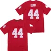 Homens Forrest Gump #44 Tom Han Filme All Ed Football Jersey Vermelho S-3XL Frete Grátis