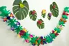 Luau Parti Yaz Plaj Dekorasyon Hawaii 3 Metre Kağıt Garlands için Yenilik Renkli Doku Çiçek Çelenk Afiş