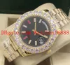 Top Quality Day-Date II President 218238 18K Y Gold Fact Ruby & Diamond Dial Automatic Movement Mens Wrist Watch Watches