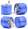 Aluminium Alloy Grinder 4 Piece Diameter 63mm Multi Colors Handle Herb Grinders 7 Colors Smoking Accessories GR173