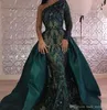 2019 с длинным рукавом вечернее платье арабский линия одно плечо театрализованное торжественная одежда выпускного вечера ну вечеринку платье на заказ плюс размер