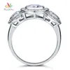 Påfågelstjärna Art Deco 25 Solid 925 Sterling Silver Wedding Engagement Ring Jewelry CFR8089 V1911285510429