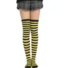 Seksowne Kobiety Długie Stripe Skarpety Festiwal Cosplay Costume Prop Long Tube Stocking College Girls Kolange Hights Sock Mid-Calf Długość Skarpetki