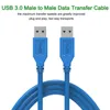 USB 3.0 um homem para um cabo de cabo USB masculino para USB para transferência de dados 3 pés 100cm de alta velocidade