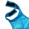 Womens Wetlook Bodycon shiny metallic Open Bra Backless High Cut Lingerie Thong Leotard Sexy Clubwear Costumes Bodysuit