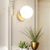 Creative Milk White Glass Wall Sconce Minimalist Globe Lamp Hotel Cafe Bar Aisle Porch Living Room Bedside Balcony Modern Lighting