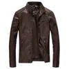 Nieuwe Men039S Locomotief PU Lederen kleding Men039S Big Size Loose European Leather Jacket Casual SolidColor Leather Jacket 8283291