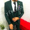 Custom-made pico lapela Groomsmen Um botão do noivo smoking Homens ternos de casamento / Prom / Jantar melhor homem Blazer (jaqueta + calça + gravata + Vest) W135