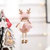 Poupées en peluche ange fille pour nouvel an 2020, ornement d'arbre de noël, pendentif, décoration de fête pour la maison