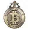 العتيقة البرونزية bitcoin عرض كامل هنتر كوارتز جيب ساعة رائعة قلادة سلسلة تذكارية قلادة ساعة الرجال النساء reloj