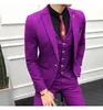 2019 мужской костюм из 3 предметов, фиолетовый, новый, Slim Fit, деловая официальная одежда, смокинг, свадебное платье высокого качества, мужские костюмы, повседневный костюм Homme197v